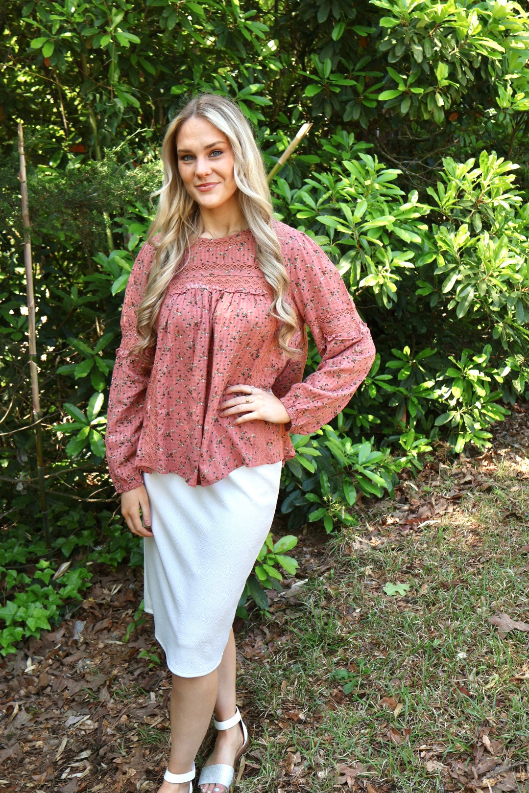 “Petals and Lace” Top - Clay