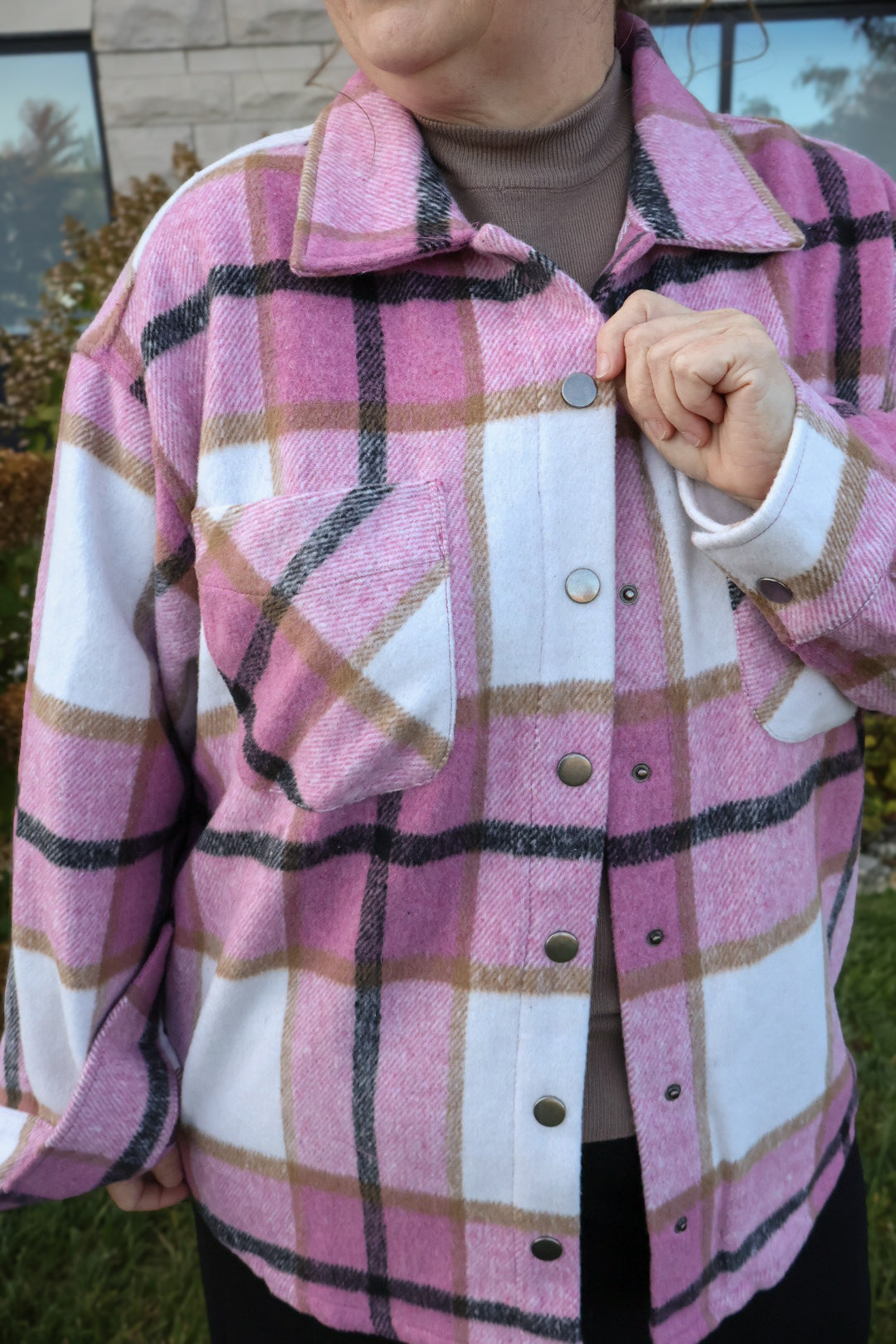 “Plaid and Perfect” Shacket - Pink