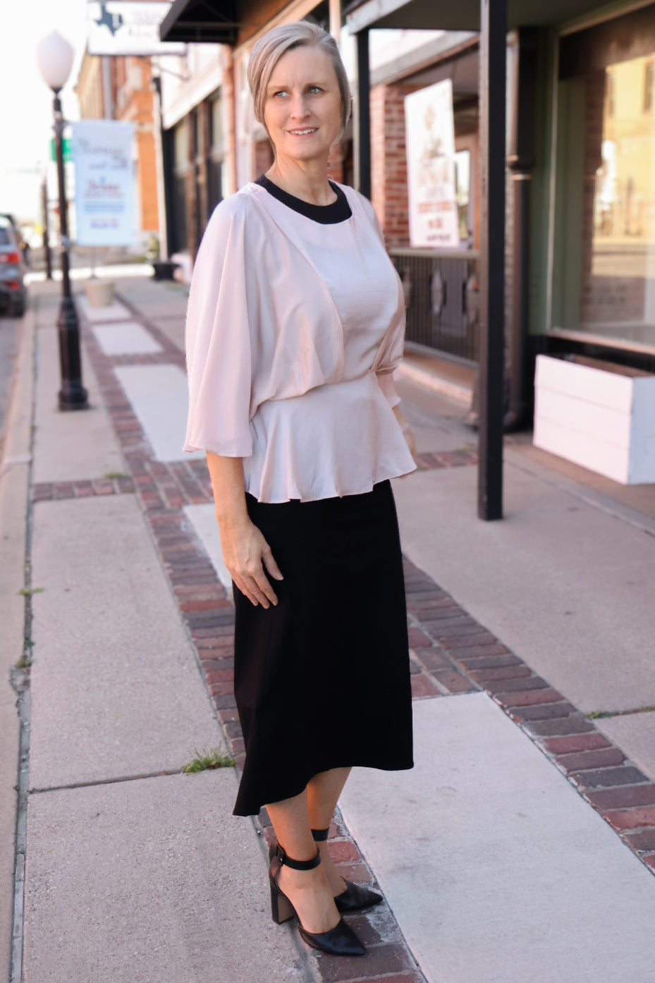 “Sweet Elegance” Midi Skirt - Black