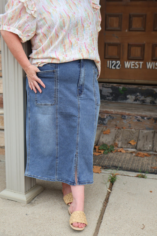 The “Kelsey” Denim Skirt