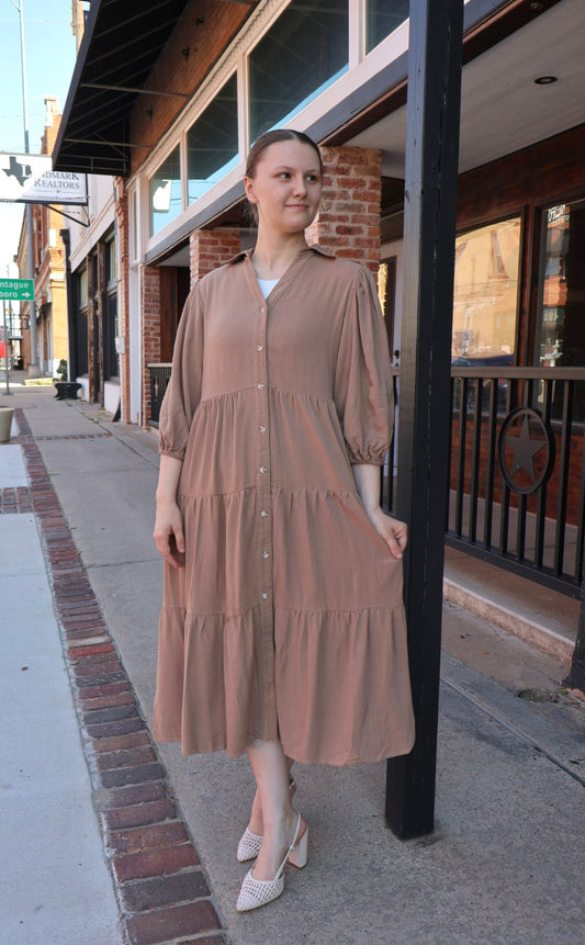 “Buttoned Beauty” Dress