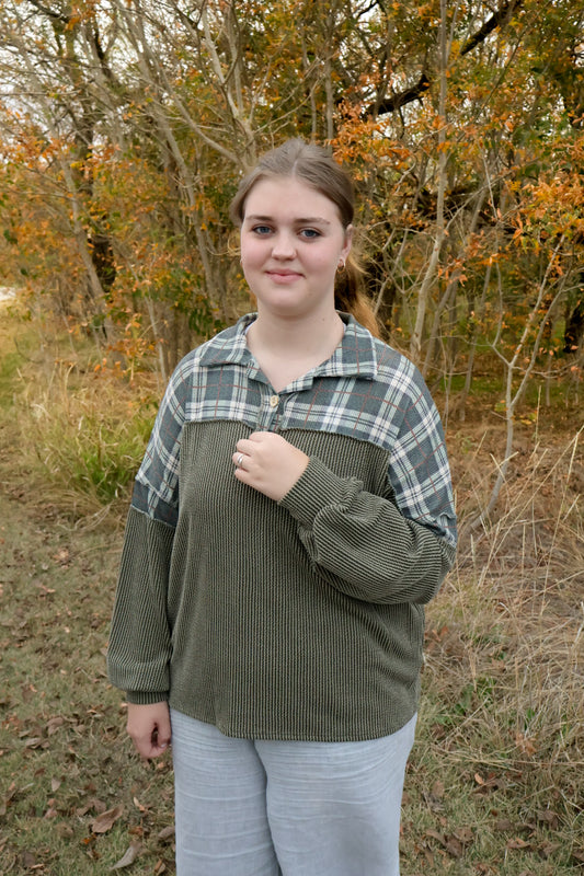 “Christmas in Plaid” Top