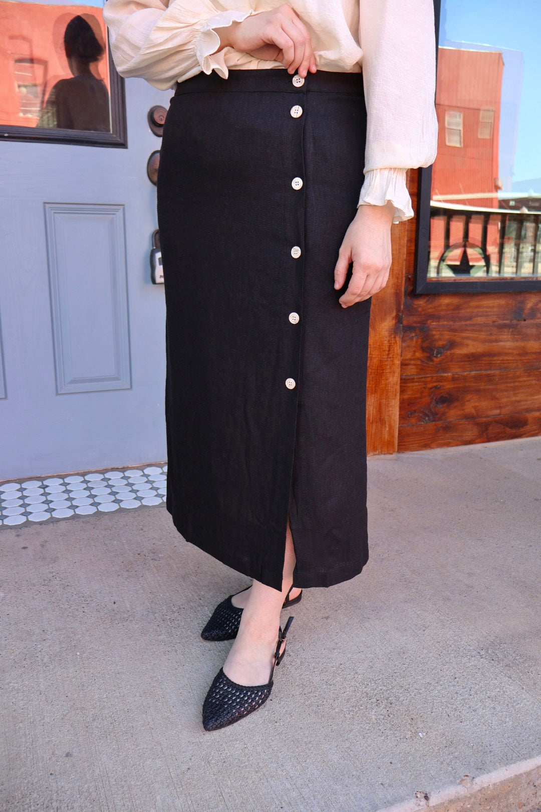 The “Julie” Button Pencil Skirt