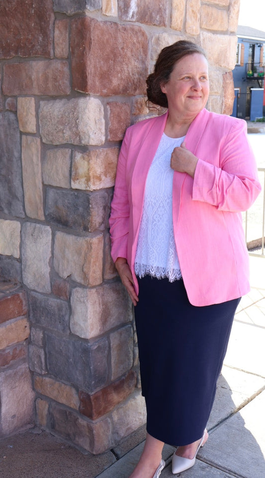 “Light and Breezy” Linen  Blazer - Hot Pink