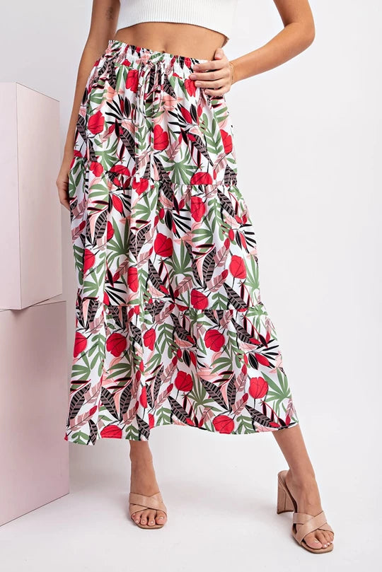 “Tropical Oasis” Midi Skirt