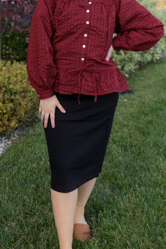 Butter Soft Pencil Skirt - Black