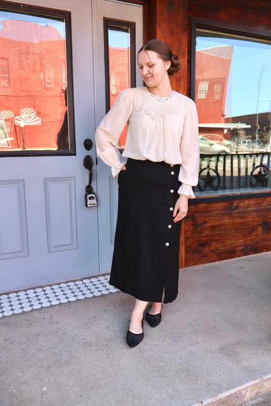 The “Julie” Button Pencil Skirt