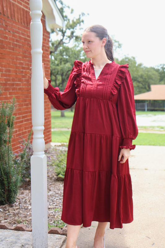 The “Laurel” Dress - Burgundy