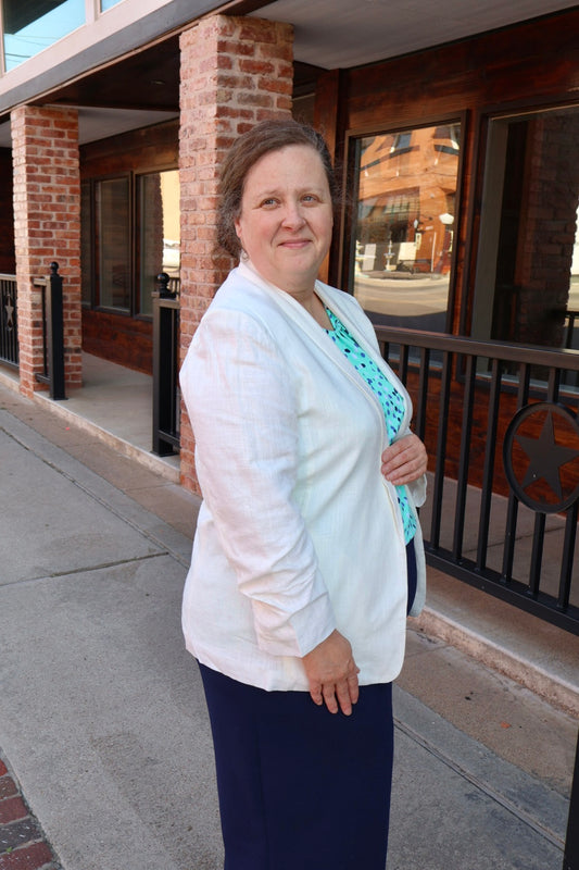 “Light and Breezy” Linen  Blazer - White