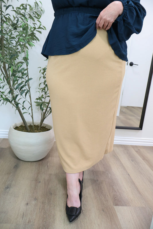 The “Elaine” Pencil Skirt 31” - Khaki