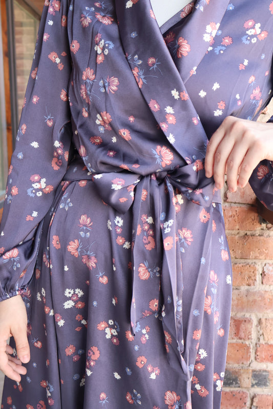 The “Hannah” Wrap dress - Navy Floral