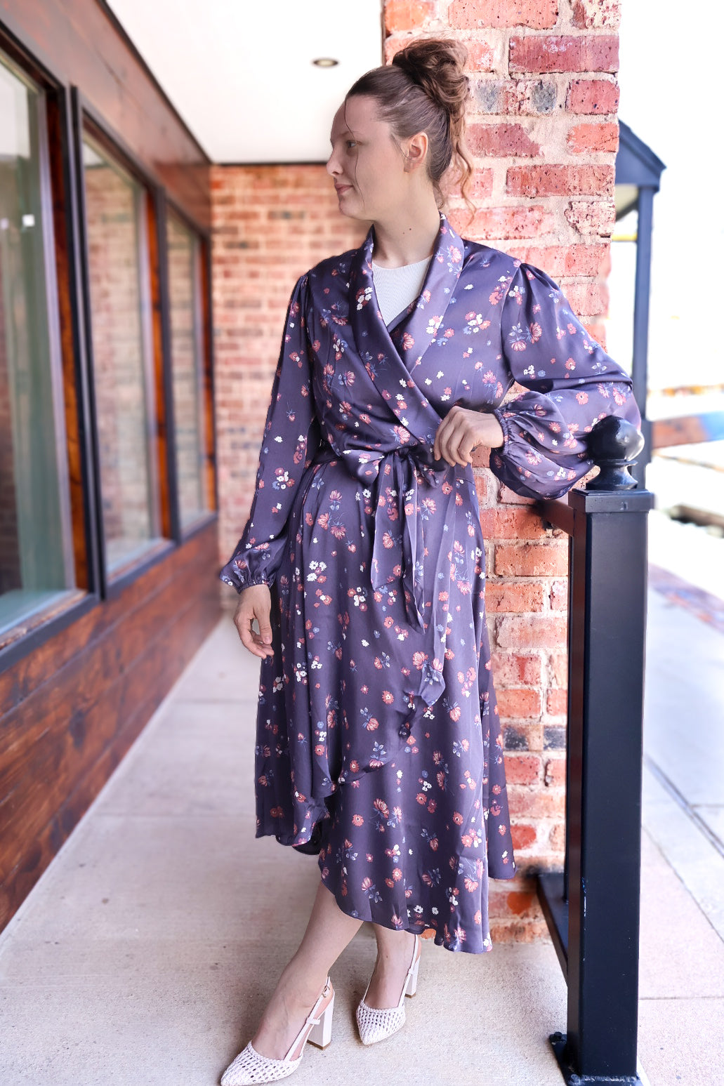 The “Hannah” Wrap dress - Navy Floral