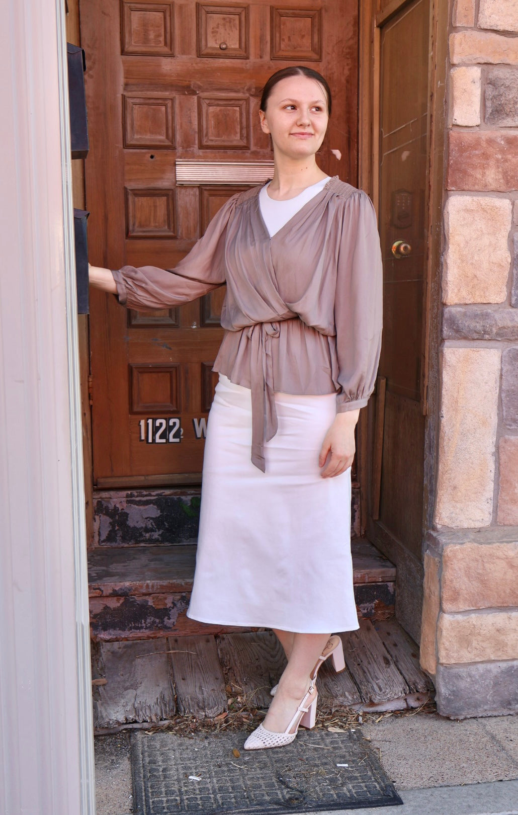 “Sweet Elegance” Midi Skirt - White