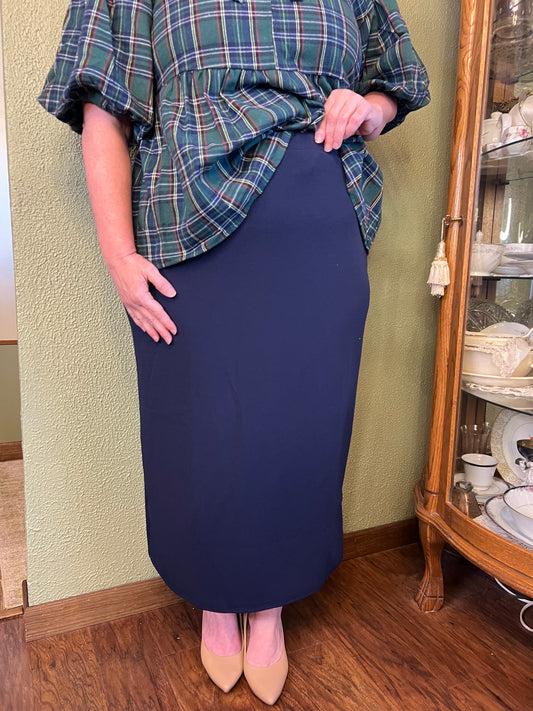 The “Elaine” Pencil Skirt 31” - Navy