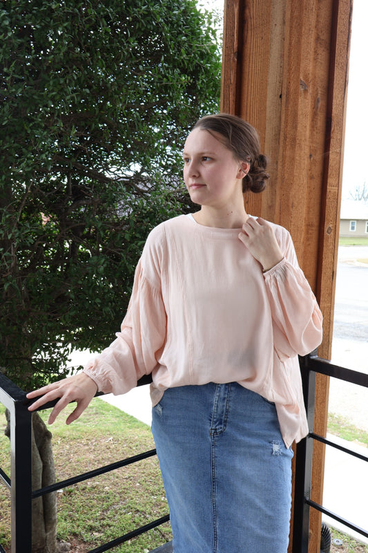 “Boho Charm” Top - Blush