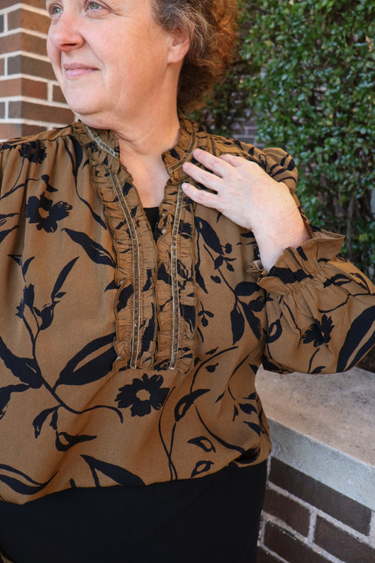 “Trimmed in Velvet” Top