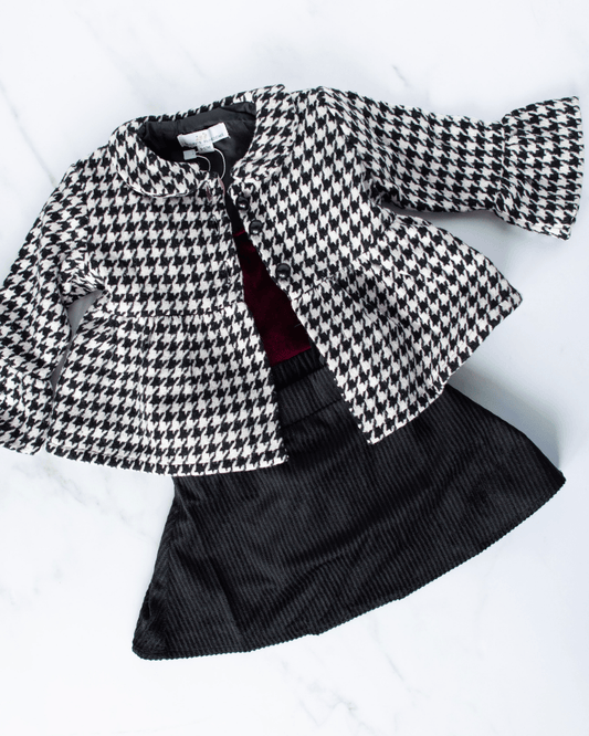 Button Down Front Houndstooth Pea Coat (Baby)