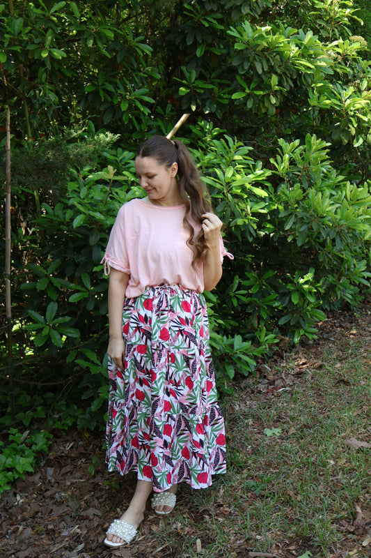 “Tropical Oasis” Midi Skirt