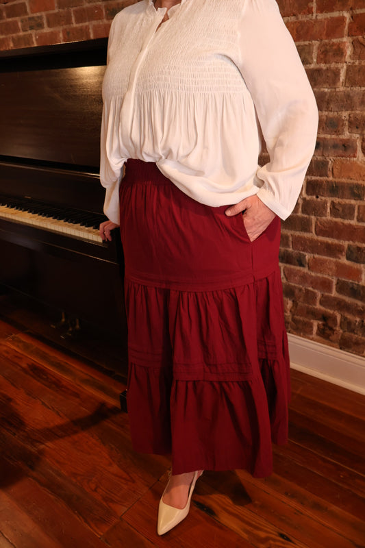 The “Penelope” Skirt - Burgundy