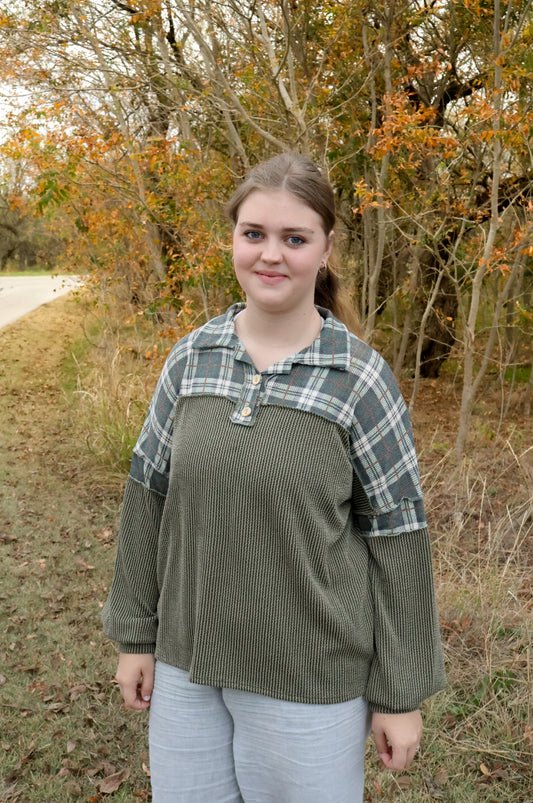 “Christmas in Plaid” Top