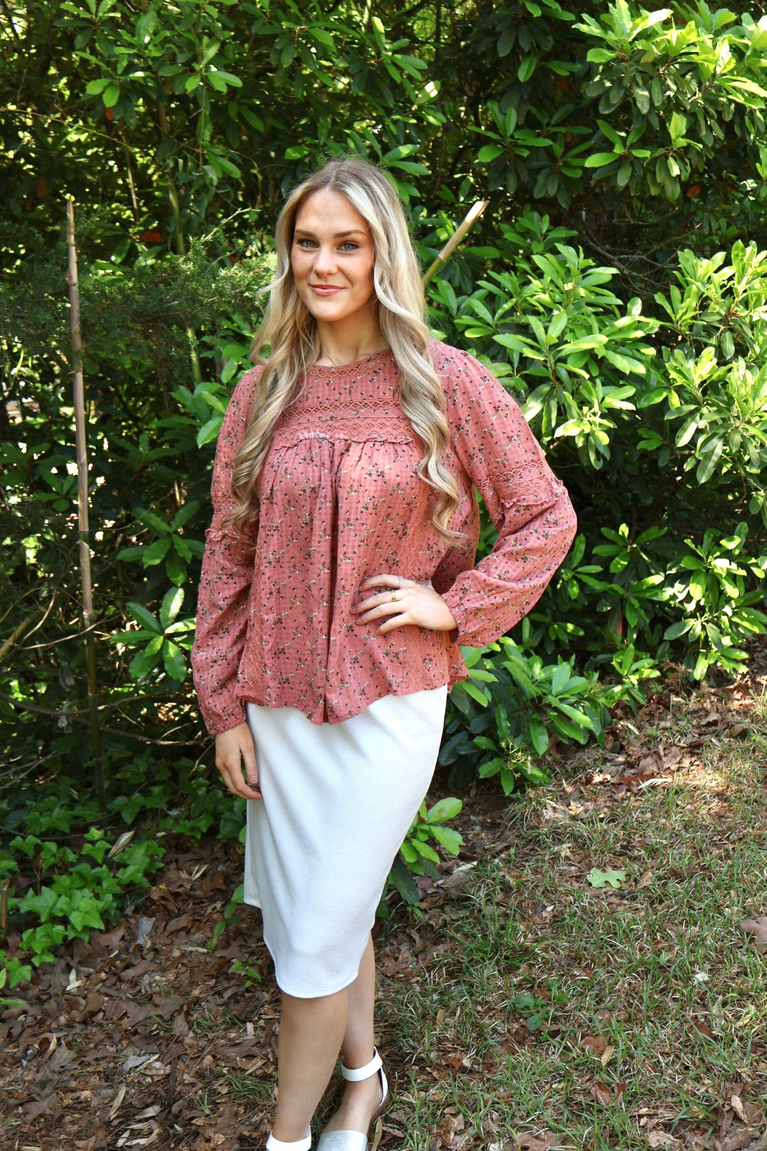 “Petals and Lace” Top - Clay