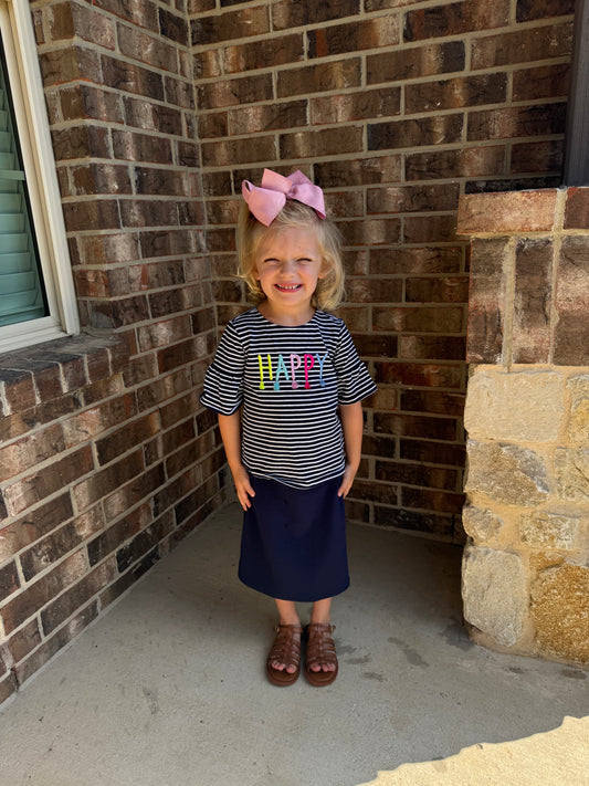 The “Elaine” Pencil Skirt (Kids) - Navy