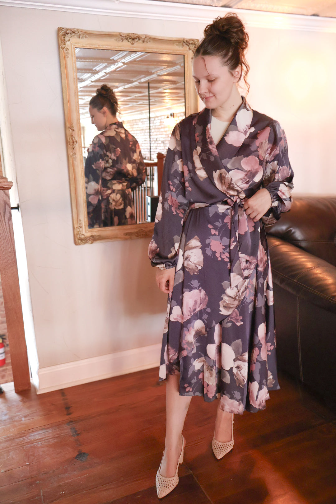 The “Hannah” Wrap dress - Deep Purple Floral