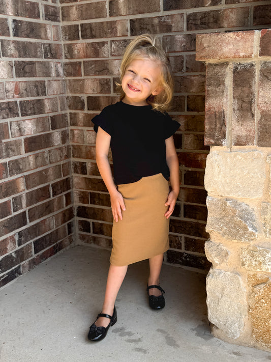 The “Elaine” Pencil Skirt (Kids) - Coffee