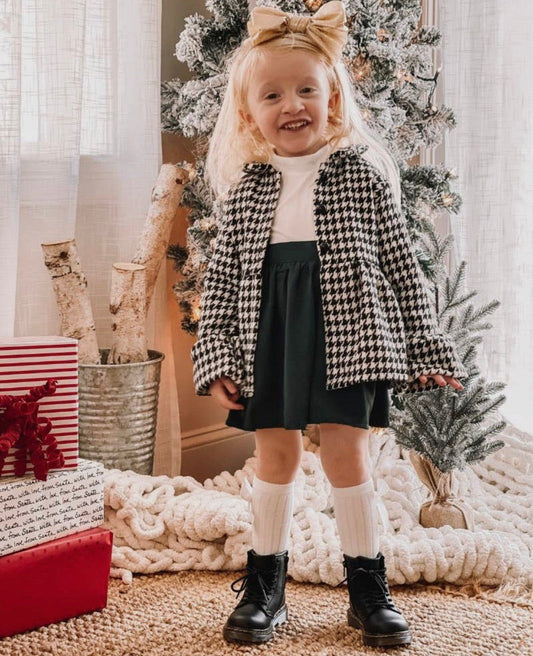 Button Down Front Houndstooth Pea Coat (Baby)