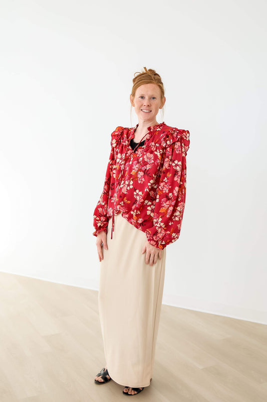 The “Elaine” Pencil Skirt 36” - Cream