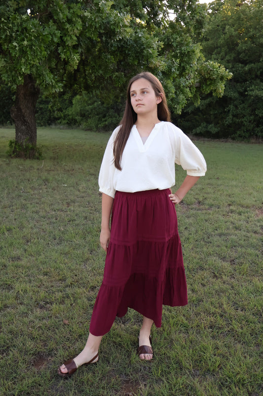 The “Penelope” Skirt - Burgundy
