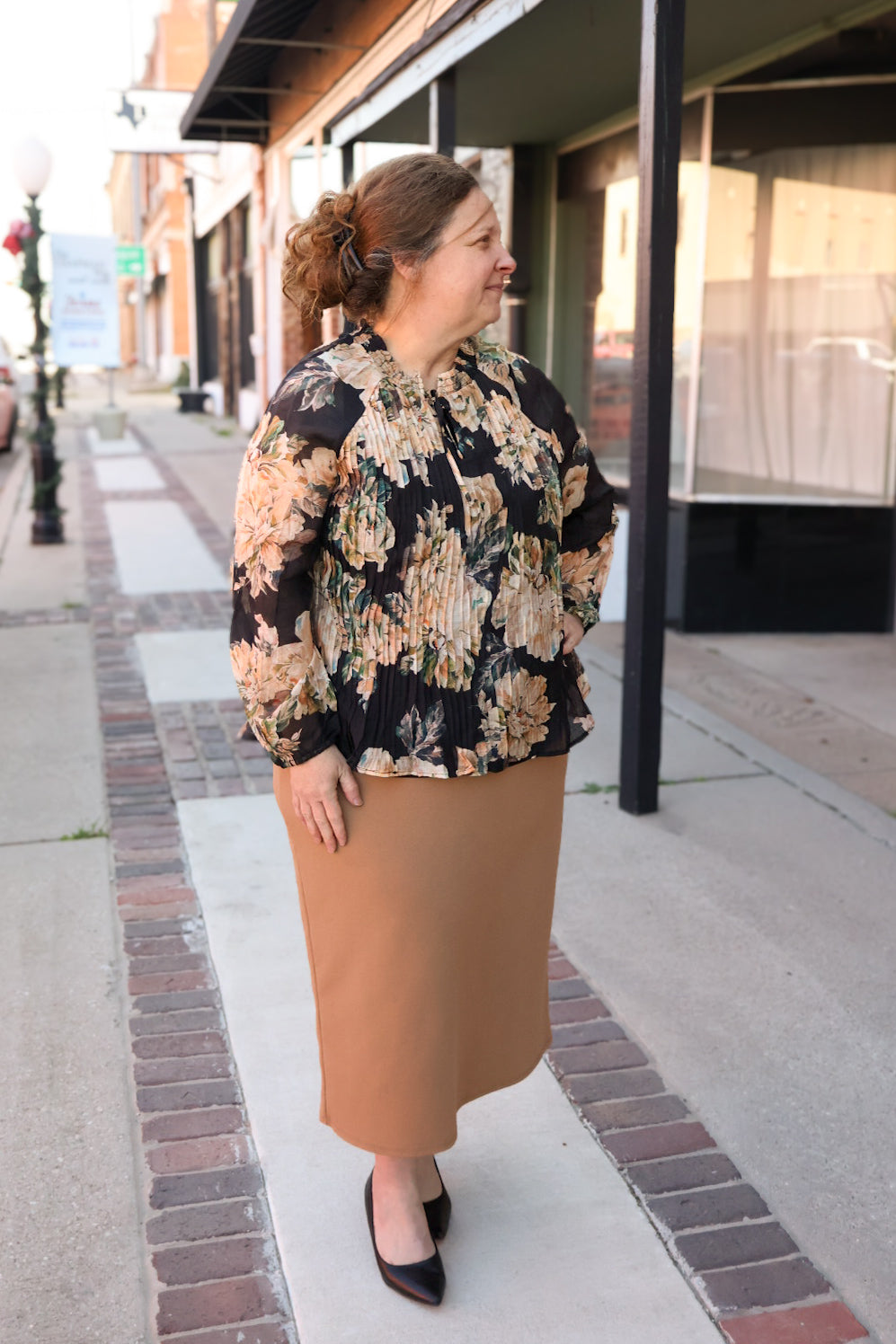 The “Elaine” Pencil Skirt 27” - Coffee