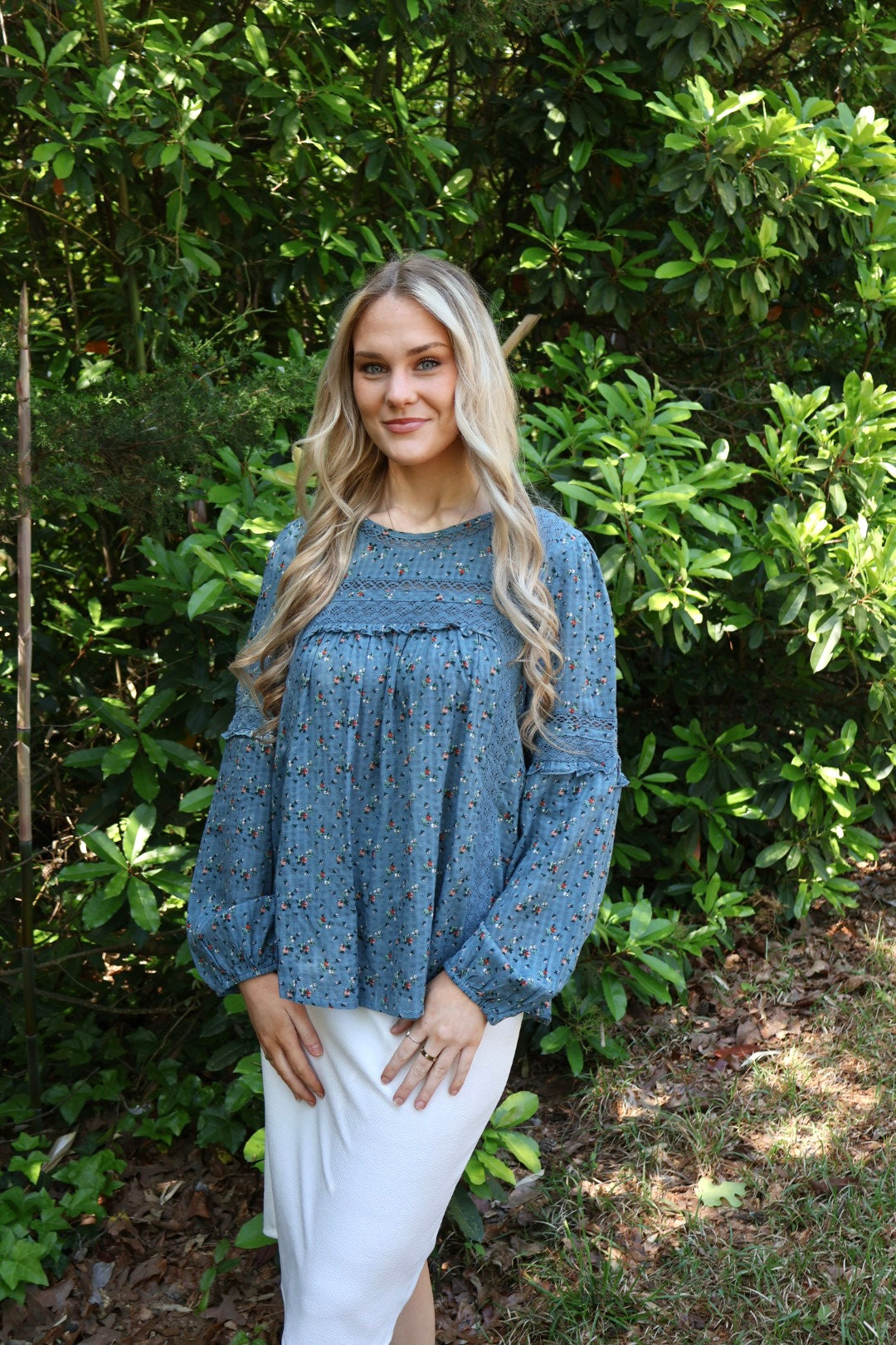 “Petals and Lace” Top - Blue