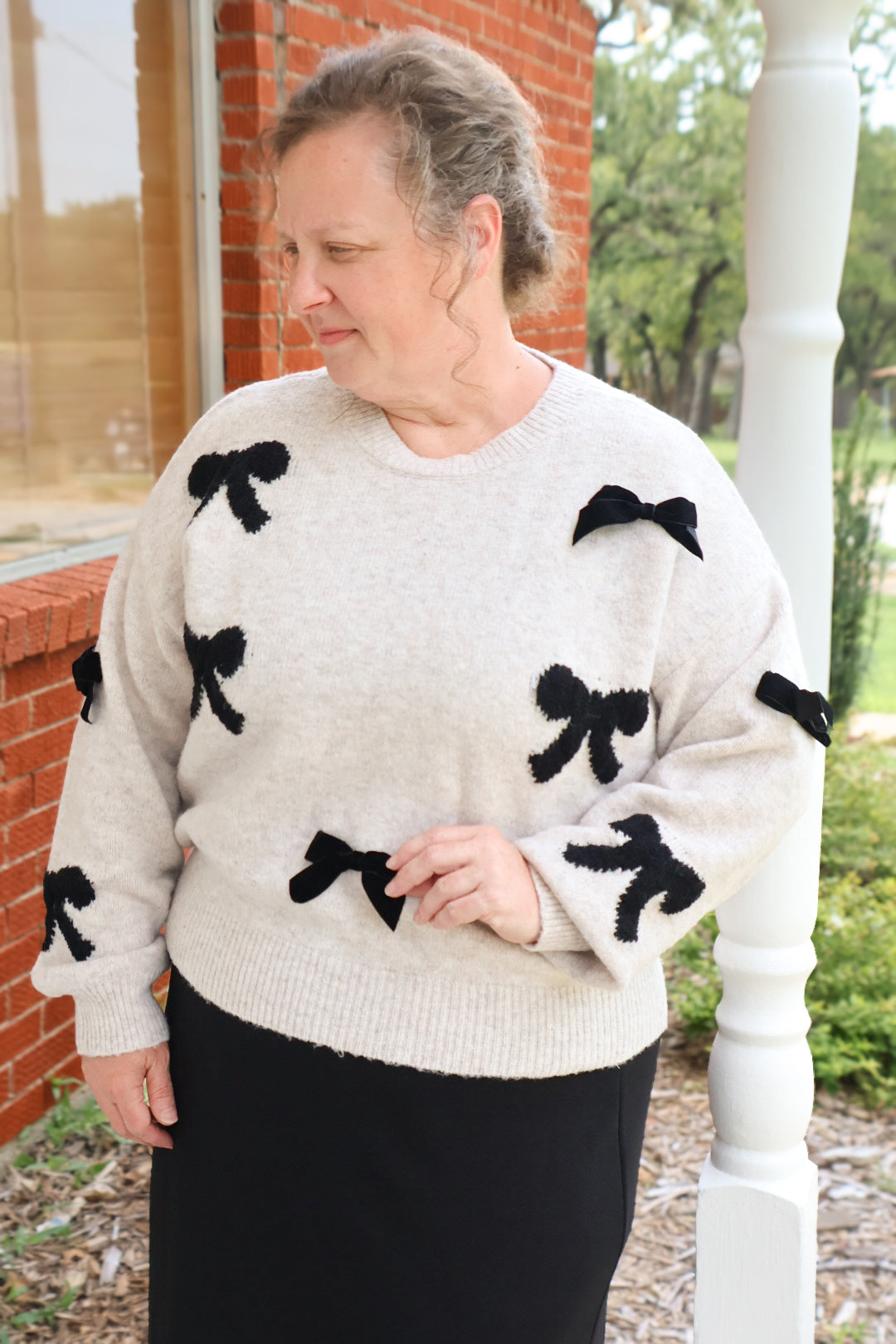 “Cozy Elegance” Bow Sweater