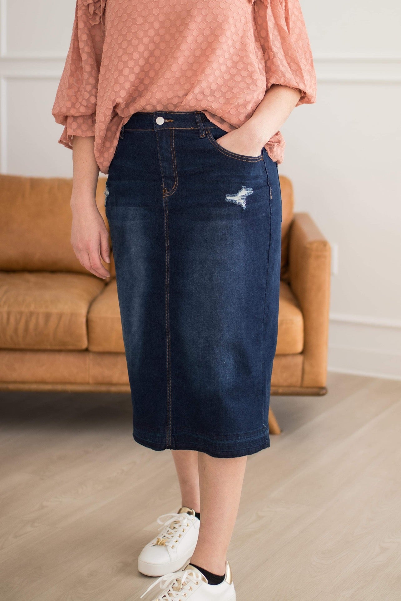 “On the Town” Denim Skirt