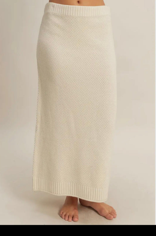 “Warm Wishes” Sweater Skirt - Cream