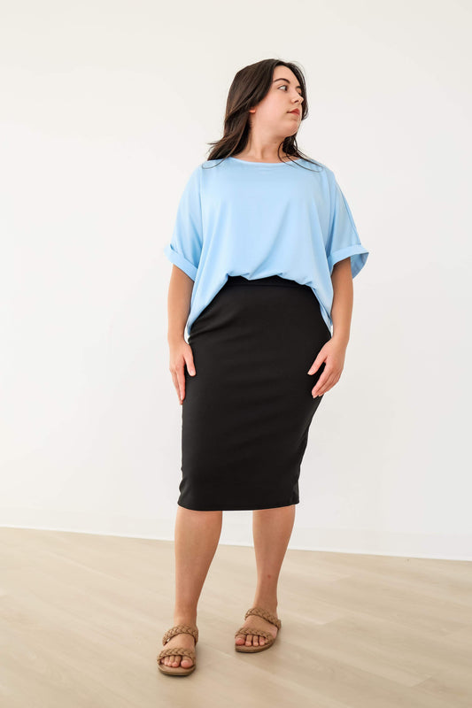 The “Elaine” Pencil Skirt 27” - Black