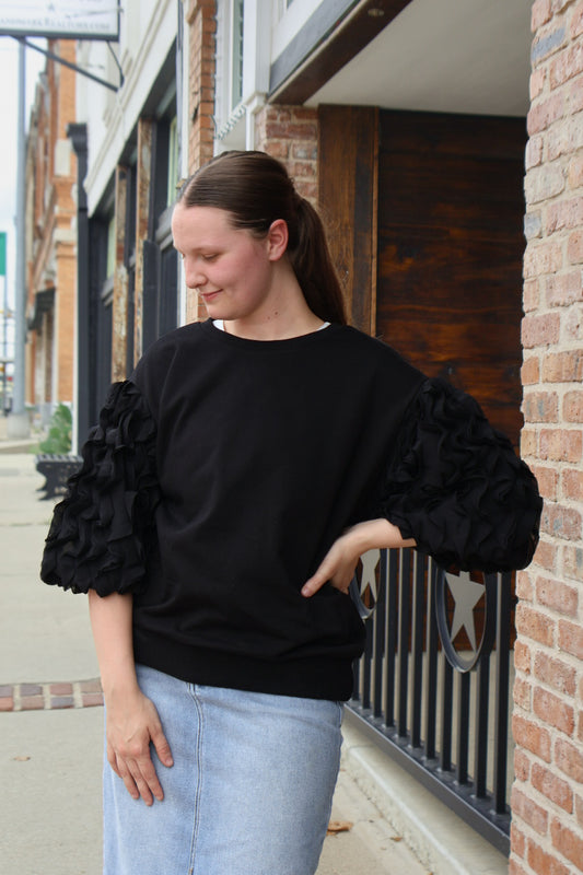 “Ruffles and Frill” Sweatshirt Top