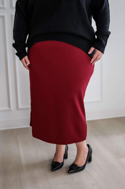 The “Elaine” Pencil Skirt 27” - Burgundy