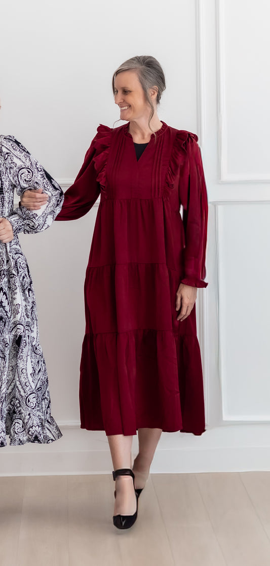 The “Laurel” Dress - Burgundy