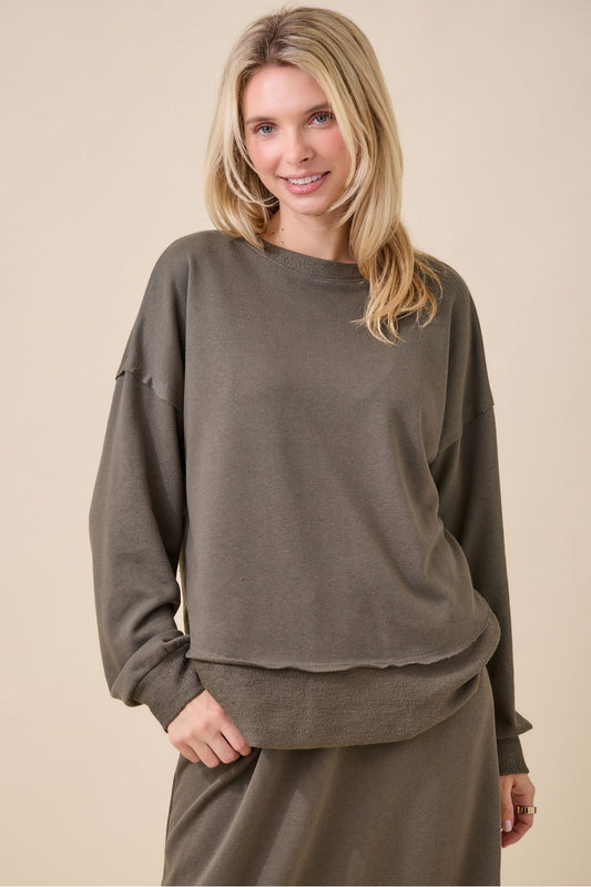 “Effortless Everyday” Sweatshirt - Olive