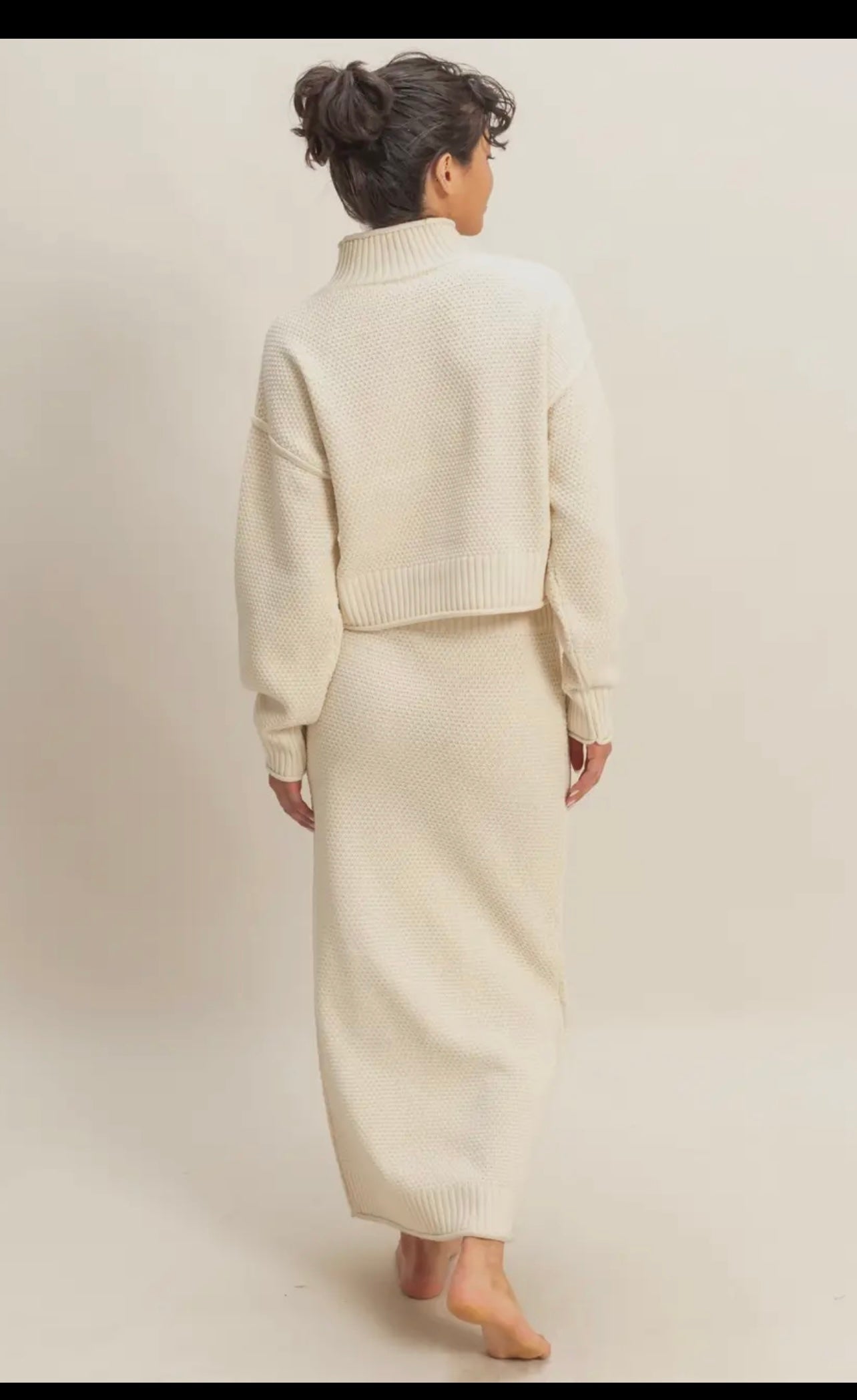 “Warm Wishes” Sweater Skirt - Cream