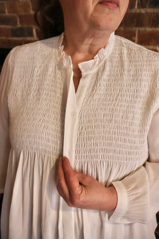 “ Smocked to perfection” Top - white