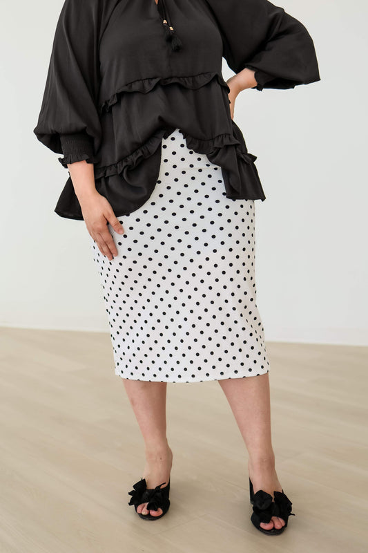 The “Elaine” Pencil Skirt - Polka Dot