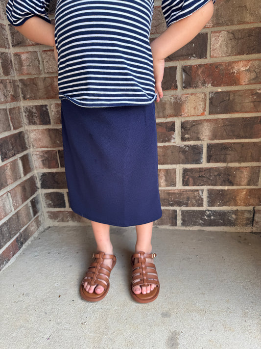 The “Elaine” Pencil Skirt (Kids) - Navy