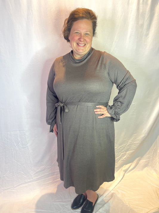 “Cozy Up” Ash Sweater Dress - Extended