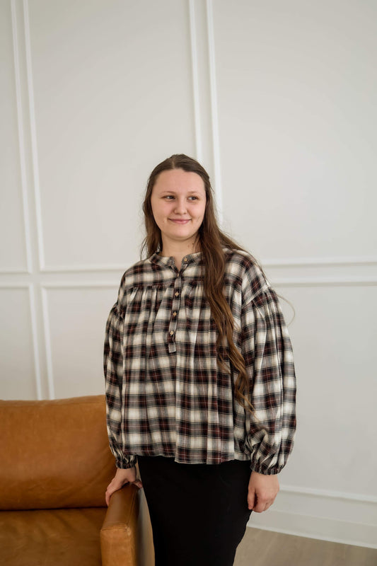 “Dolled up in Plaid” Top