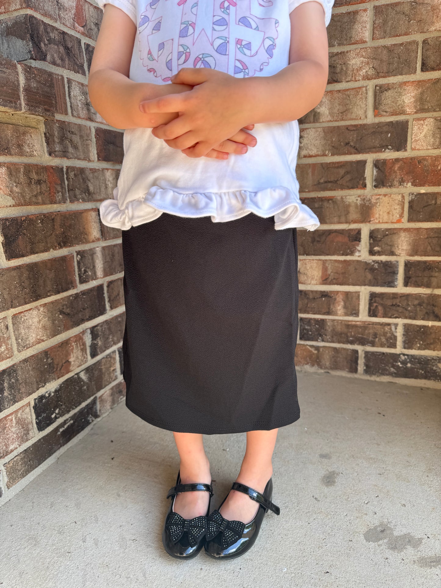 The “Elaine” Pencil Skirt (Kids) - Black