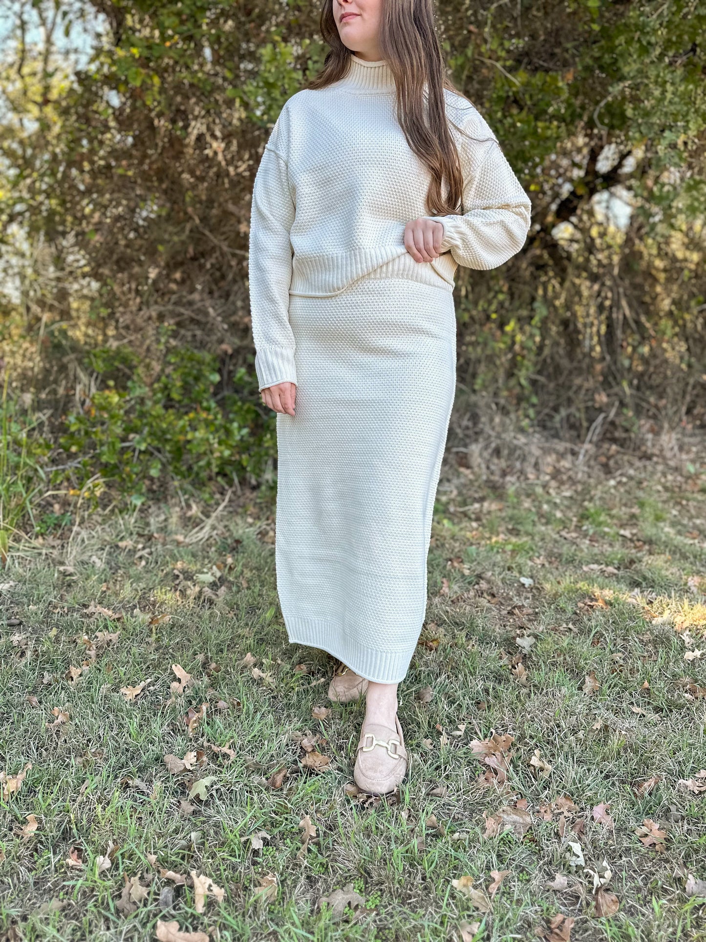 “Warm Wishes” Sweater Skirt - Cream