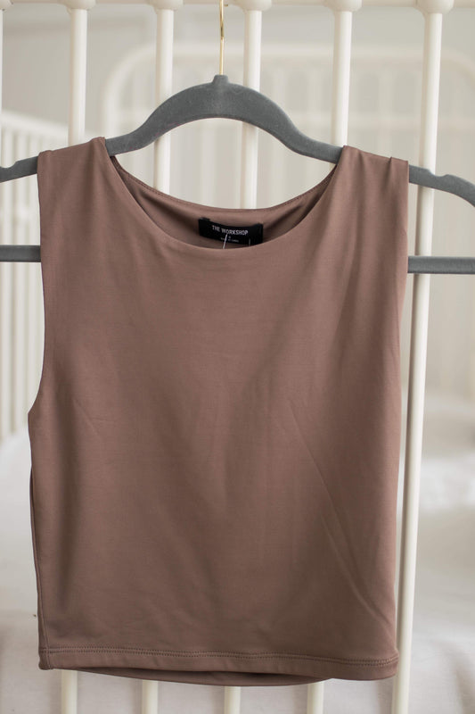 Dressy Half Tank - Deep Taupe